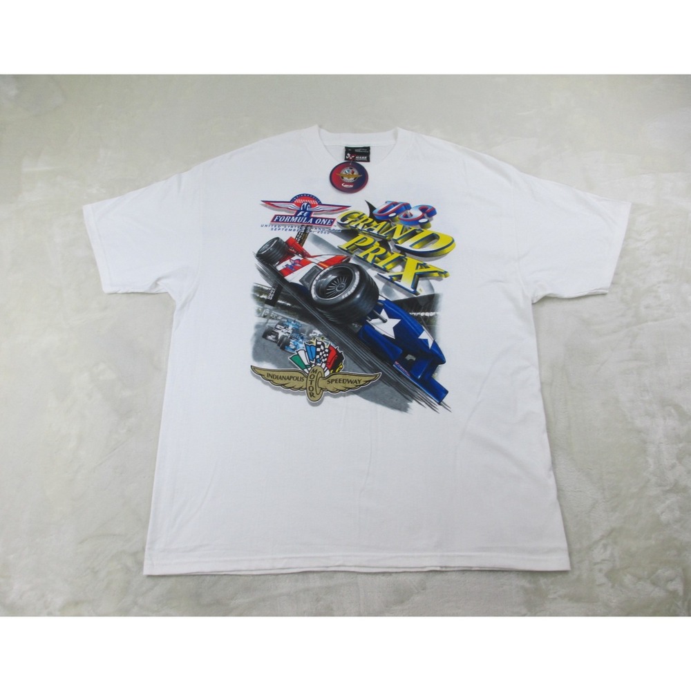 NEW VINTAGE Formula 1 Racing Shirt Mens Extra Large White US Grand Prix 2000